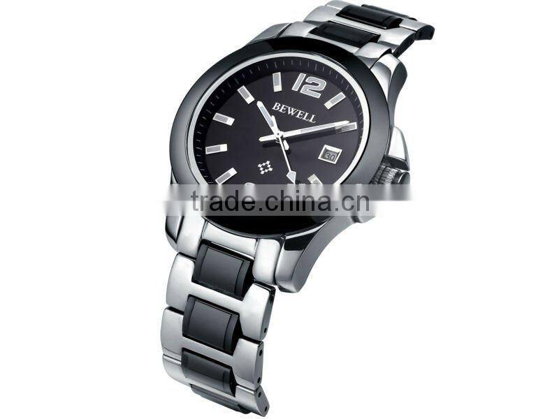 Fashion Woods stainless steel with wooden quartz Mens watch - runs and keeps time