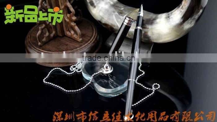 desk pen with chain, table ballpoint pen, stand pen for hotel