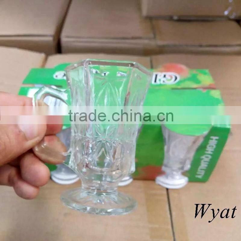 cheap 100ml 3oz glass wine cups with handle