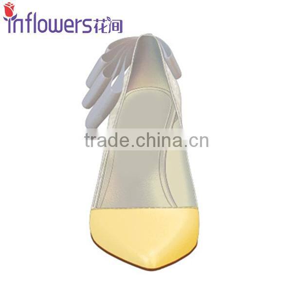 Genuine leather pointed toe fashion design ladies high heel shoes with bowtie back