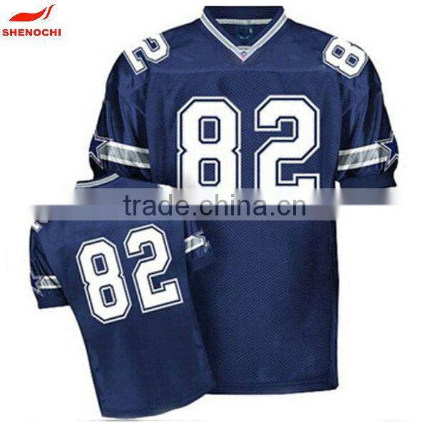 Crew neck white 100% polyester wholesale custom women football jerseys