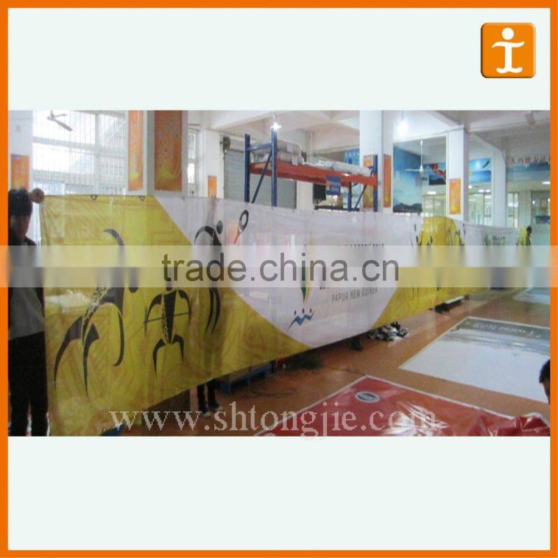 Shanghai Tongjie Outdoor Fence Mesh Banner / PVC Banner in Roll,Hem and Grommet Added