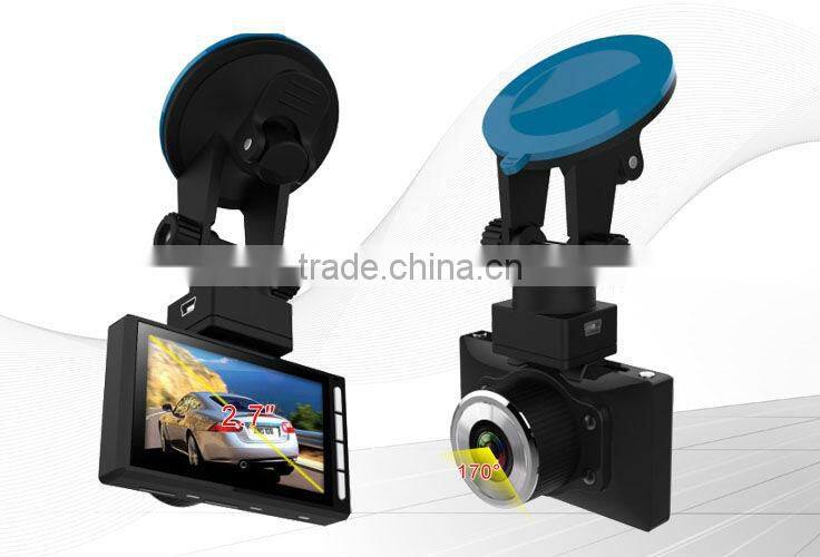 New arrived 2.7inch full hd NTK 96650 170deg angle SOS GPS G-sensor night vision motion detection dvr cars