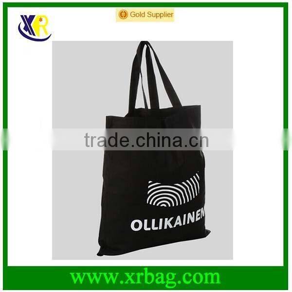 Custom Black Cotton Fabric Tote Shopping Bag