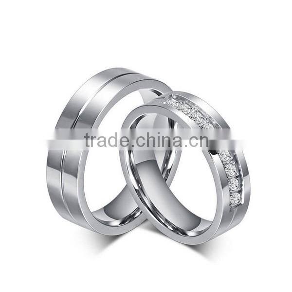 Fashion CZ Stone Pave Band Wedding Promise Couples Ring 925