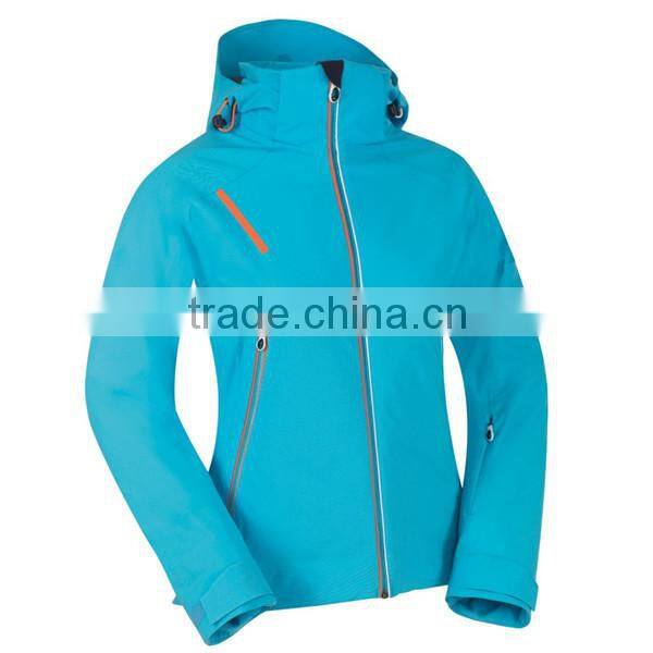 women high quality blue ski jacket 3-in-1 outdoor sport jaqueta