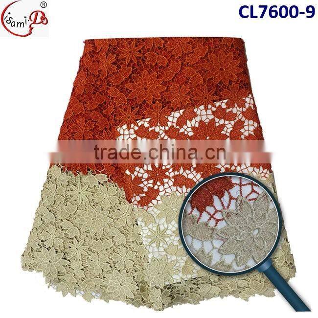 CL7600 Popular design good qualiy cord lace fabric, guirupre lace fabric for sale