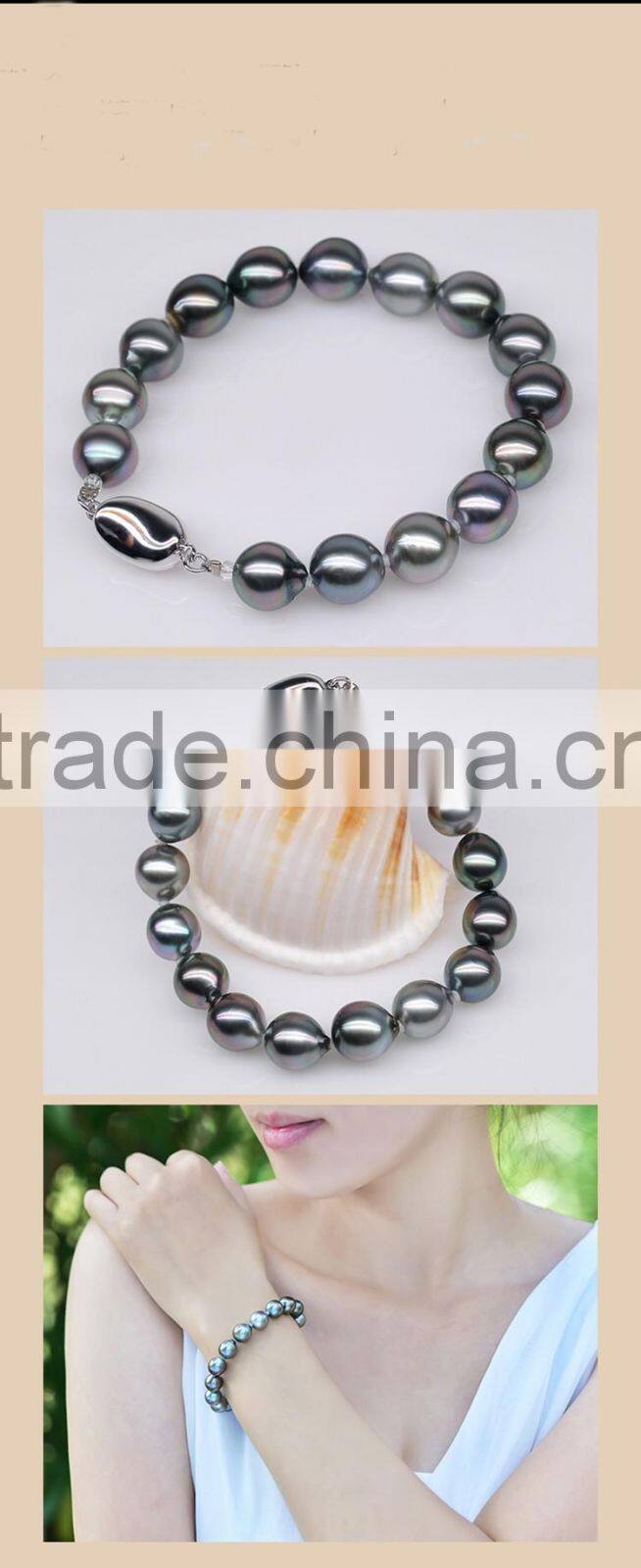 black pearl jewelry baroque shape tahitian pearl bracelets for elegant women luxury designs