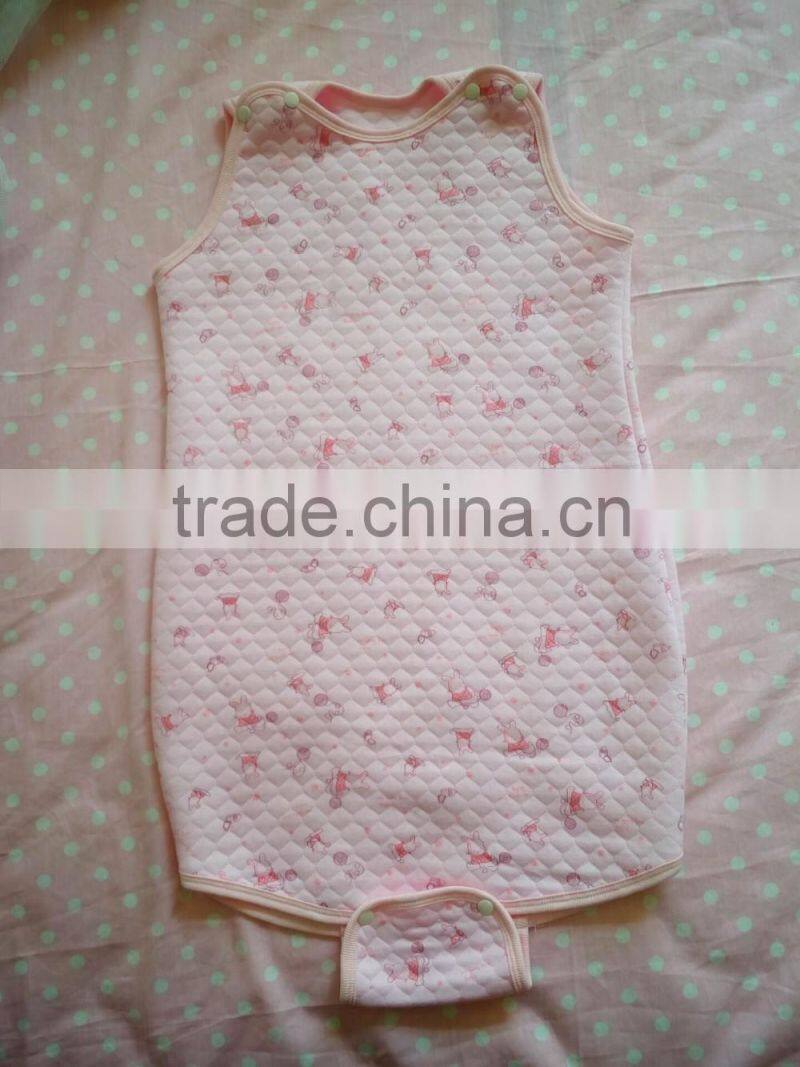 Lovely pink design cotton baby sleeping bag