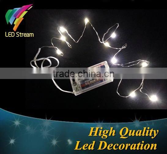 3V Christmas Holiday LED mini silver color copper wire fairy string lights battery power
