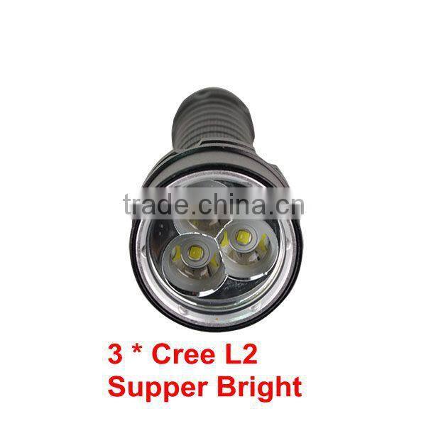 3* XM-L2 LED high lumen LED Diving Flashlight For Scuba Diving Equipment
