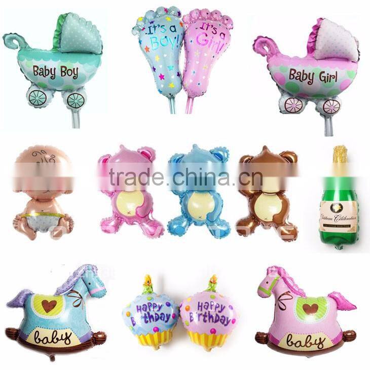 108*82 cm gaint pink baby stroller foil balloons for baby shower and kids party