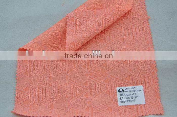 Jacquard cotton polyester spandex fabric