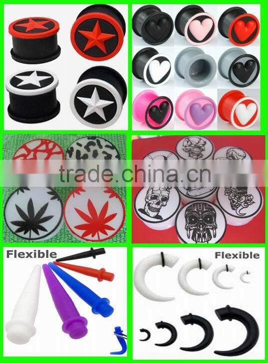 Fashion Silicone Jewelry Organic Tunnels