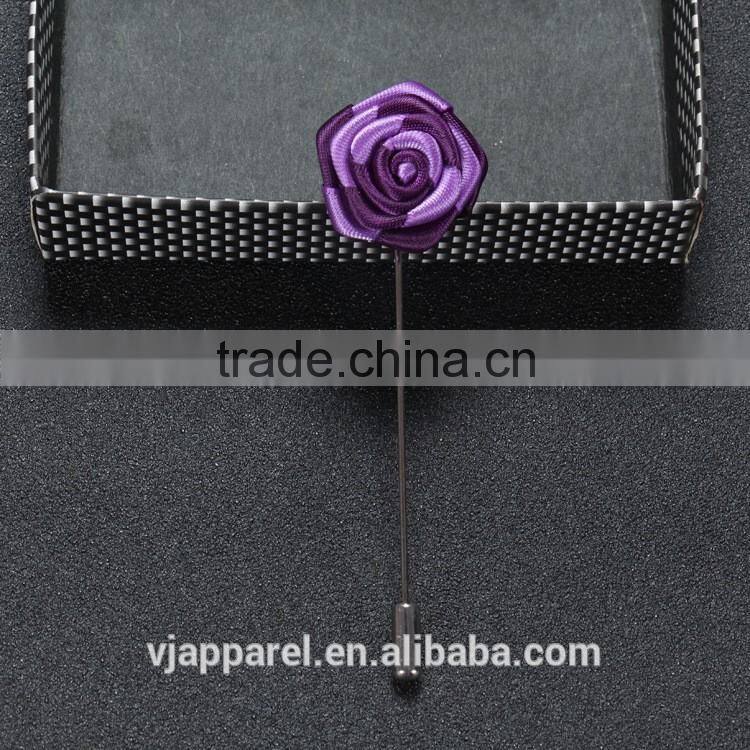 Men Rose Flower Lapel Stick Handmade Boutonniere Pin for Suit