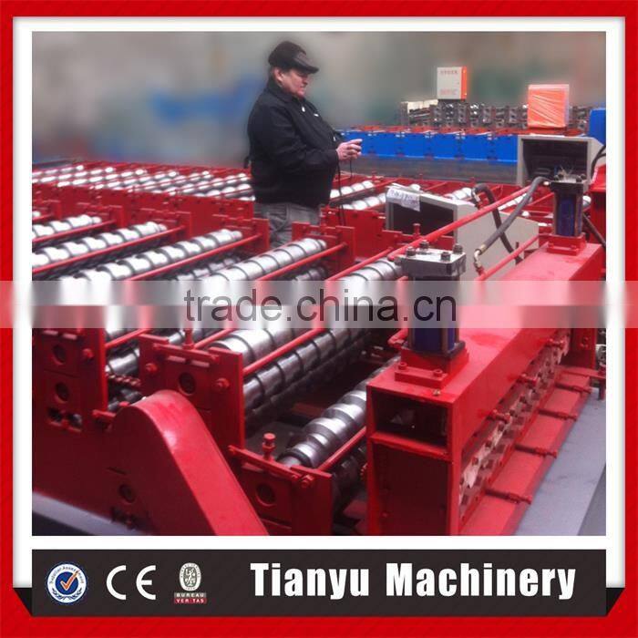 Aluminium roof panel automatic double layer roll forming machine