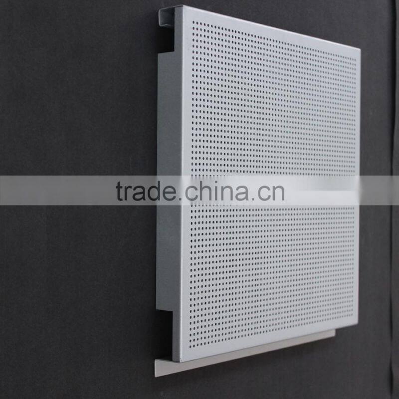 With Fireproof Acoustic Insulation Perforated Metal Ceiling Panel Aluminum E shaped Hook on Ceiling