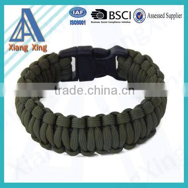 2016 popular top sell fire flint whistle and blade compass paracord survival bracelet