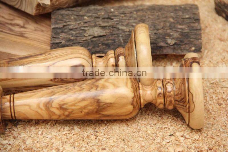Olive Wood Carved Candle Stick