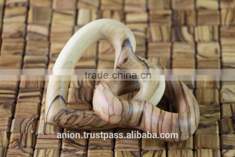 Olive Wood Carved Wedding Hearts