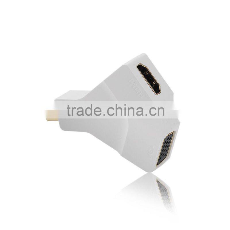 Mini DisplayPort 1.2 Thunderbolt DP to VGA & HDMI Combo Adapter 2-in-1 for Apple