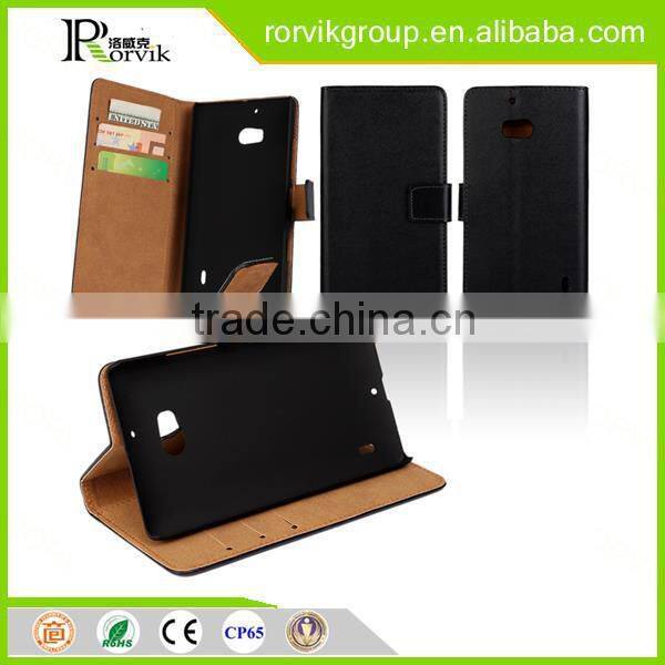 China Manufacturer Wholesale book style genuine leather cell mobile phone case for NOKIA Lumia930