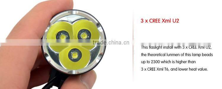 NicoNature 2200lm rechargeable USB LED bicycle headlight Bright bicycle signal light