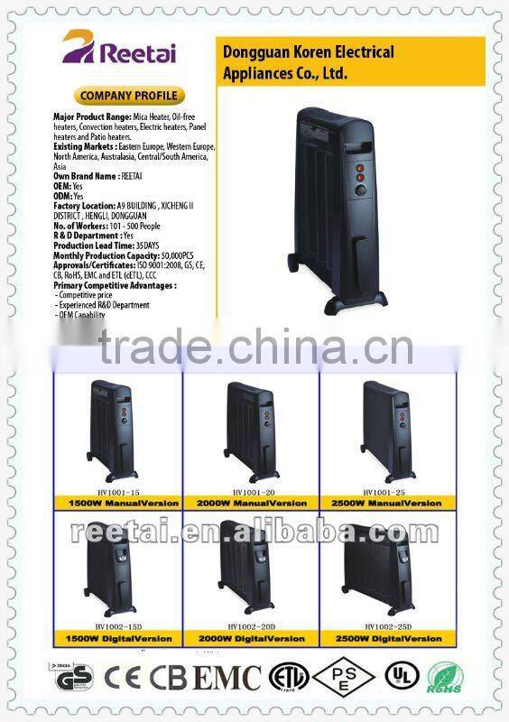 1500W electric heater with both convection and radiant heater, GS,CE RoHS