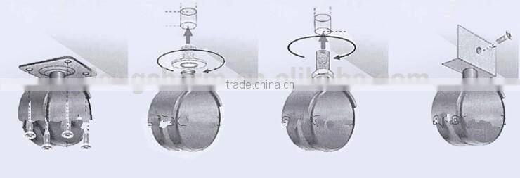 50mm rubber flat castor wheel with plate from Guangzhou Hardware