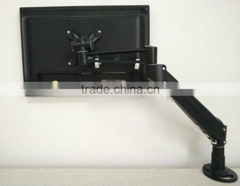 singel monitor mount aluminum lcd tv monitor stand arm metal brackets retractable arm
