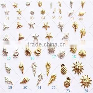 2016 new style gold and silver Hollow design 3D nail metal decoration Jewelry 3D Nail Design