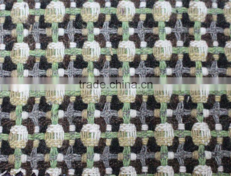 Fall winter yarn dyed knit plaid blend acryilic polyester wool fabric wholesale