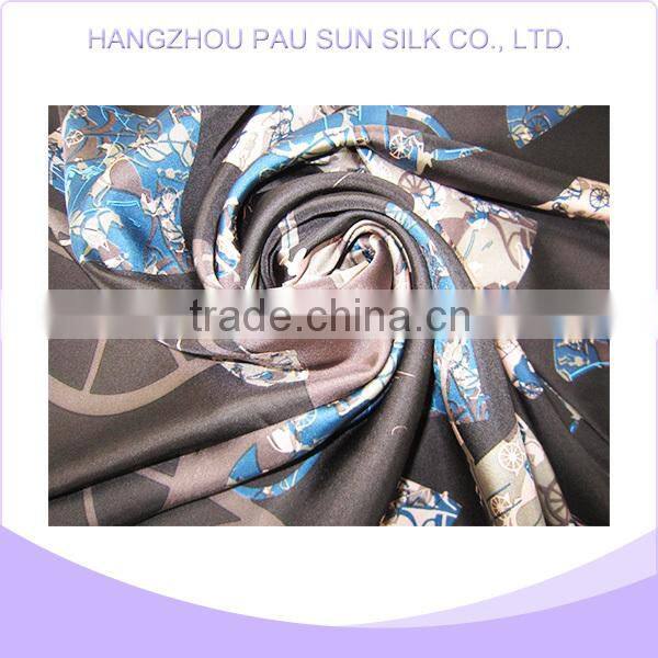 Square fashion flowers 100% silk printed scarf