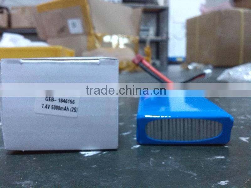 RC cars/boats/airplanes high rate Lipo Battery Pack 7.4V 5000mAh 35C