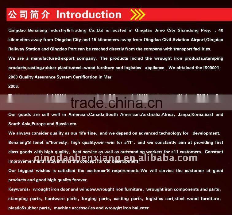 decorated wrought iron gate plate easy to weld and galvanized