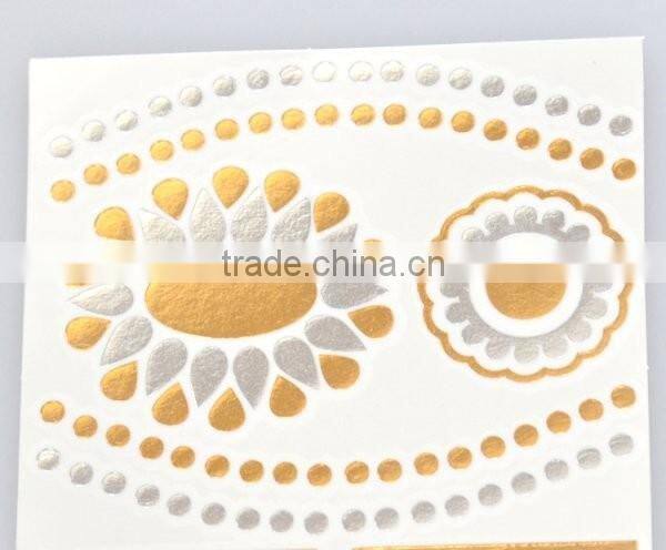 Wholesale radiant metallic water transfer body tattoos flash gold body art tattoos fake jewelry tattoos manufacturer