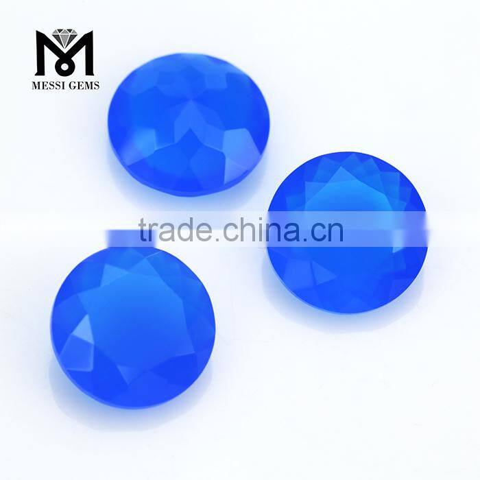 Precious Color Natural Blue Agate Bead Gemstone For Fashion Jewelry