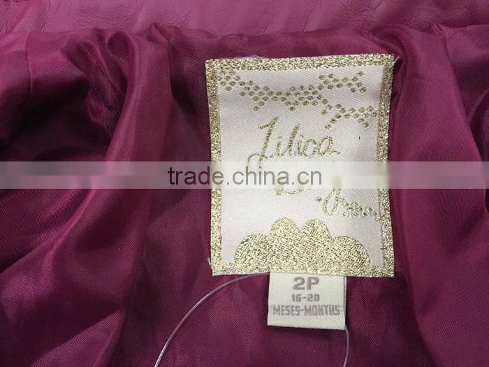 Baby Girl Fashion PU Jacket Stock