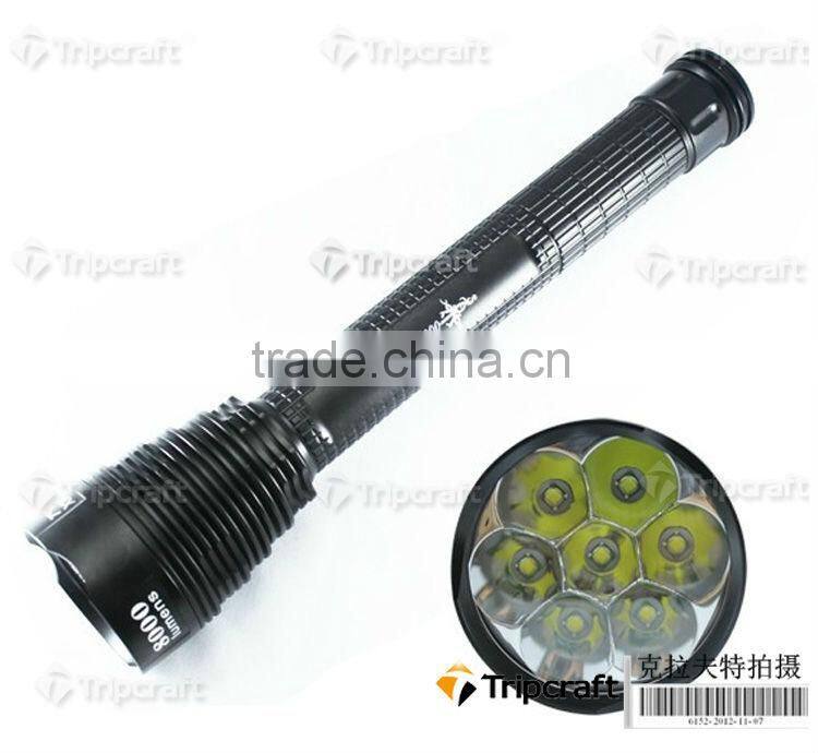 Trustfire TR-J18 Flashlight 5 Mode 8000 Lumens 7 X XM-L T6 LED by 18650 or 26650 Battery Waterproof High Power Torch