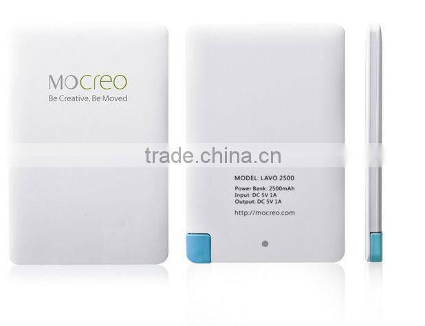 best selling products credit card size 2500mah polymer power bank