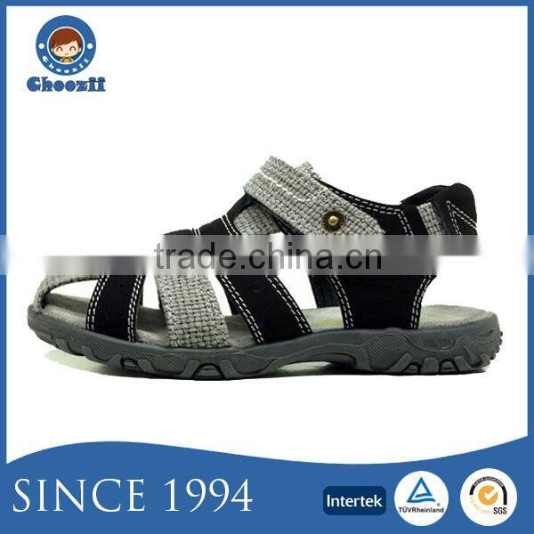2016 Kids Black Summer PU Leather Beach Sandals for Boys