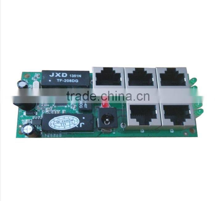 Mini 5 port 10/100mbps Ethernet Switch Board for embedded system wiring
