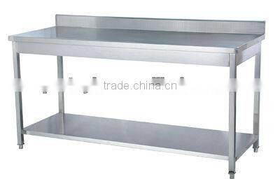 Stainless steel Square tube 2-tier Worktable with Backsplash WTD-082B