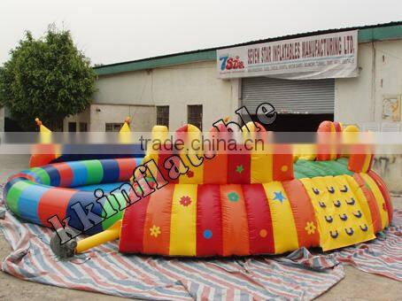 portable hard plastic swimming pools with water slide, inflatable adult swimming pool china KKSP-L002