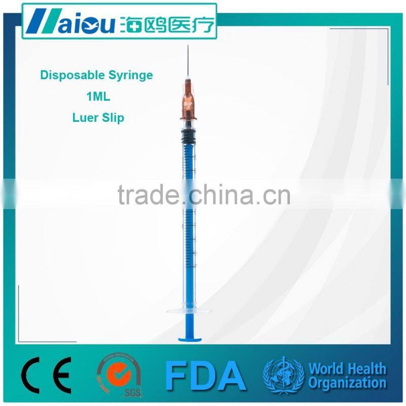 Luer Lock and Luer Slip Disposable Syringe with Needle