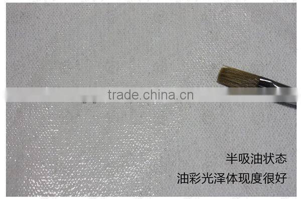 Transon 4438 triple acid-free primed smooth texture 322gsm linen blend canvas roll, 62.9'' wide, practice quality