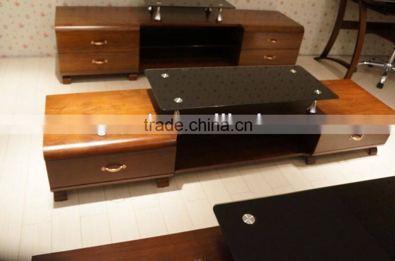 Fashion Style Wood TV Stand with Mechanical and Tempering Glass S803