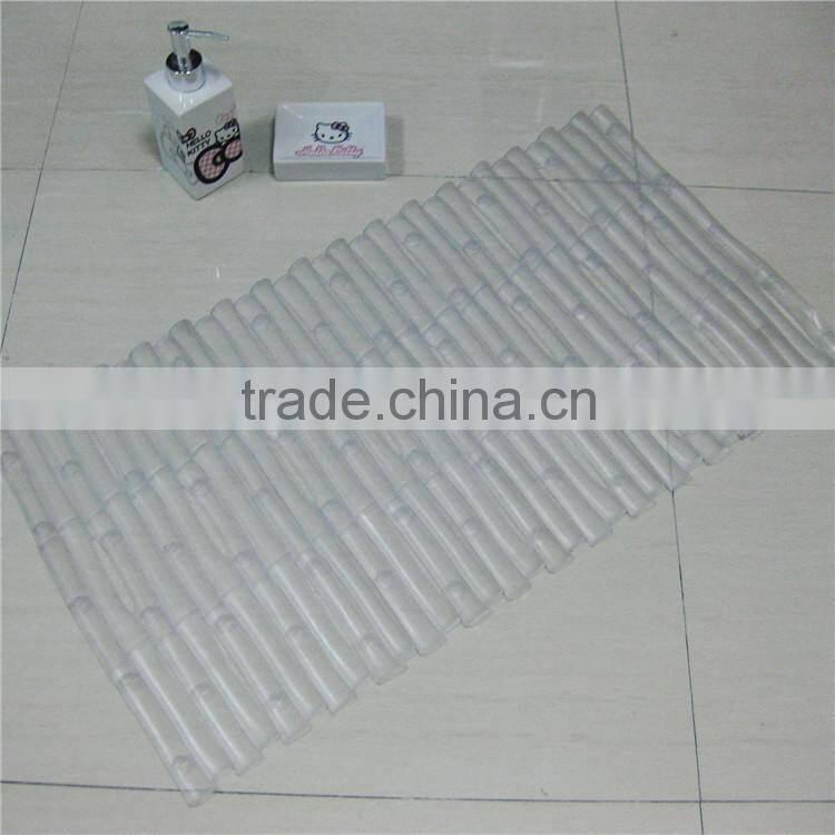 bamboo strip pvc mat hotel bathroom anti-slip mat tub mat