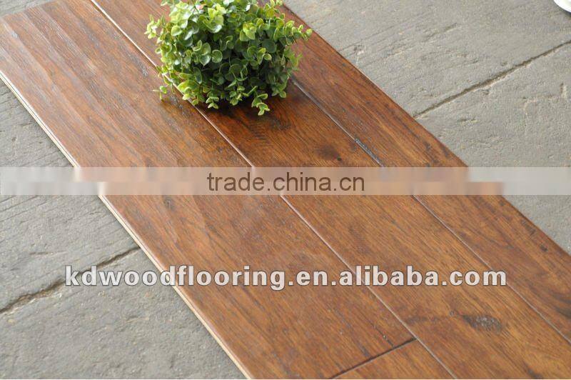 Handscraped engineered Pre finished hickory hardwood flooring