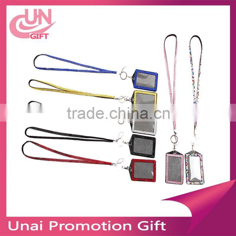 Bling Bling Rhinestone Lanyard With Vertical ID Badge Holder